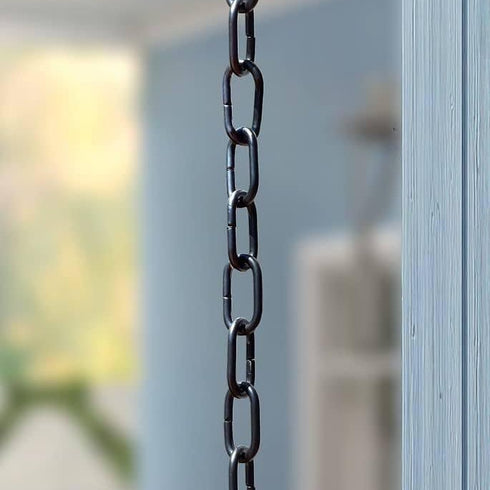 Aluminum Traditional Link Rain Chain Replacement Downspout for Gutters, Matte Black